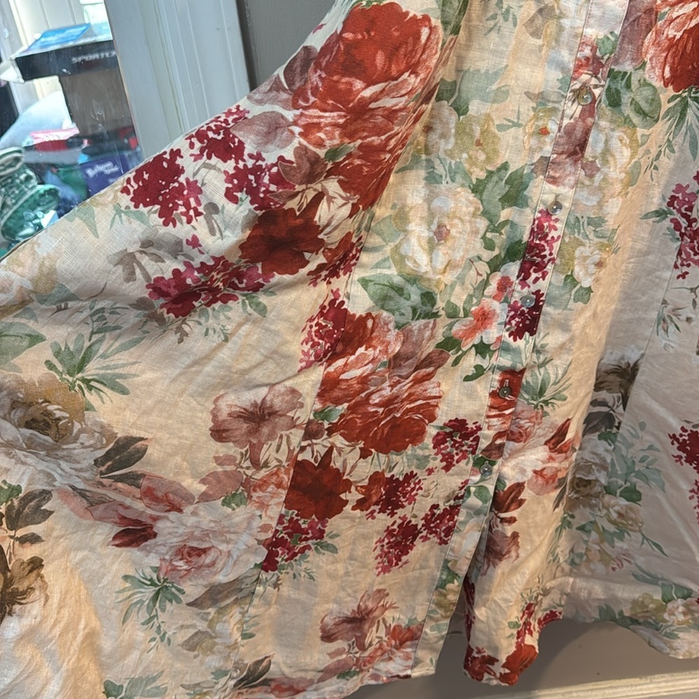 NWT Elie Tahari Floral Sleeveless Linen Button-Up Dress - Picture 8 of 10